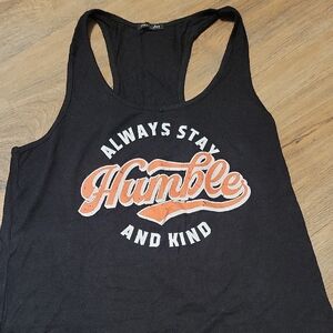 Sweet Claire Black and Orange Humble Tank Top